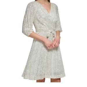 DKNY sequin wrap dress